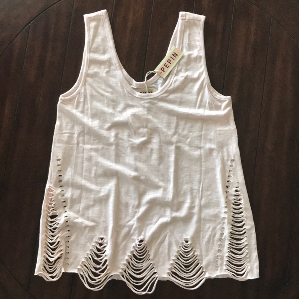 Blush Pink Pepin Distressed Tank